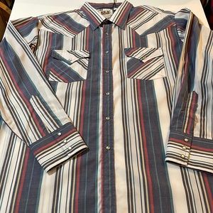 Ely Cattleman Vintage Colorful Stripe Cowboy Western Shirt XL